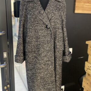 Пальто твид серо-черное шерсть