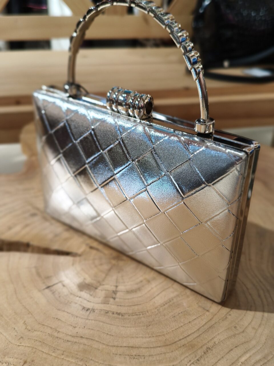 Клатч на цепочке серебро