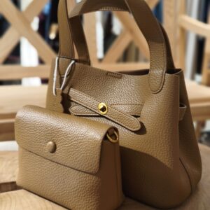 Сумка с кошельком и бантом беж